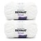 Bernat Velvet White Yarn - 2 Pack of 300g/10.5oz - Polyester - 5 Bulky - 315 Yards - Knitting/Crochet